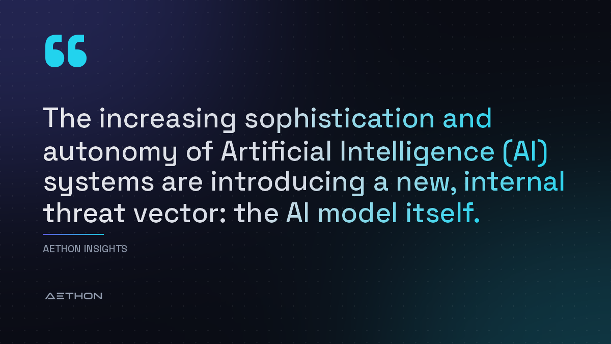 The increasing sophistication and autonomy of Artificial Intelligence (AI) systems are introducing a new, internal threat vector: the AI model itself.