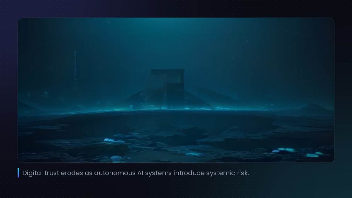Digital trust erodes as autonomous AI systems introduce systemic risk.