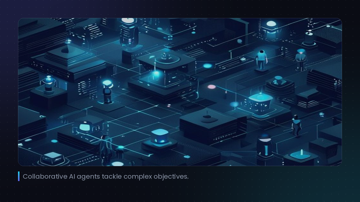 Collaborative AI agents tackle complex objectives.