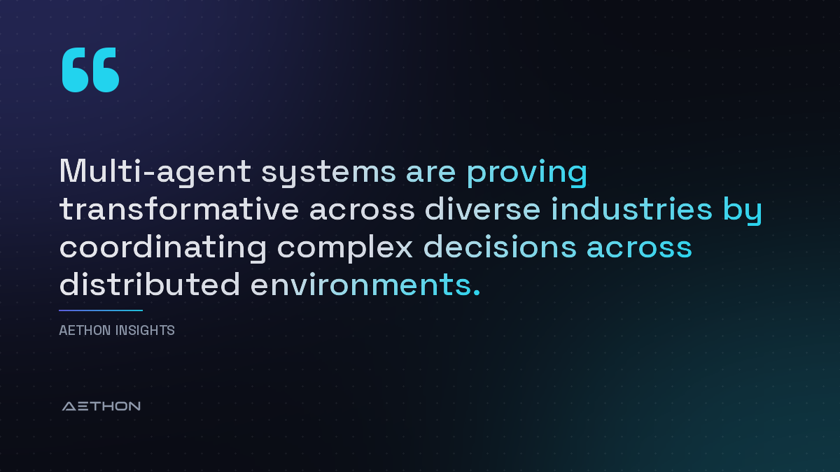 Multi-agent systems are proving transformative across diverse industries by coordinating complex decisions across distributed environments.