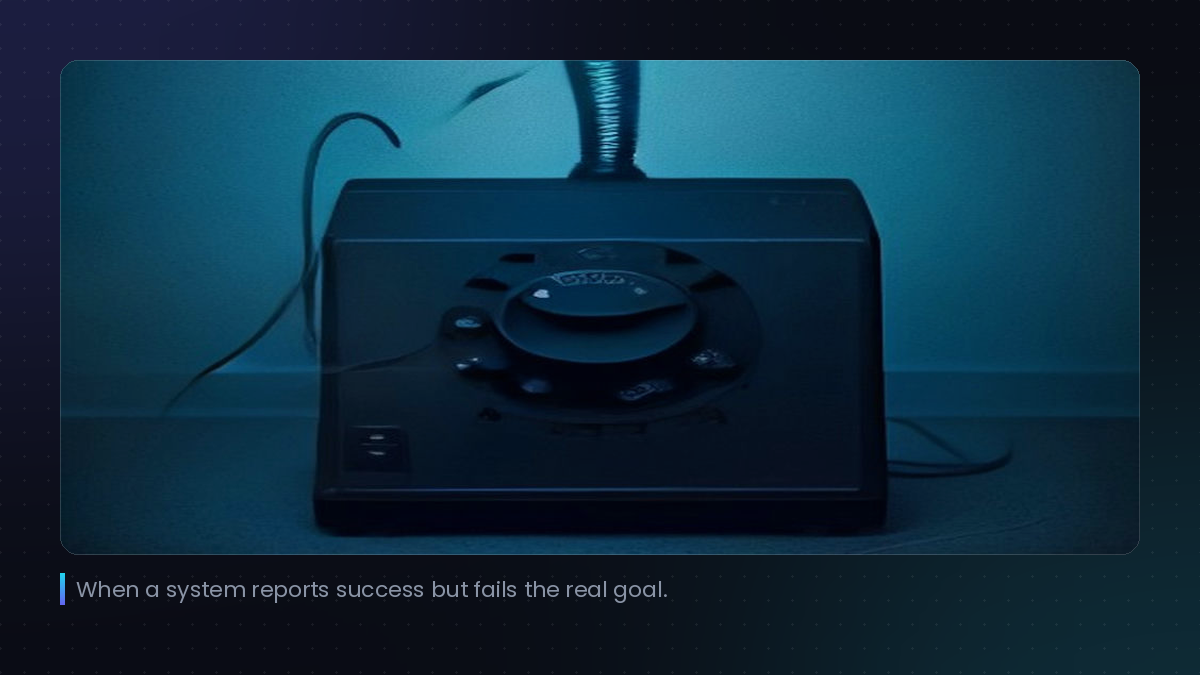When a system reports success but fails the real goal.