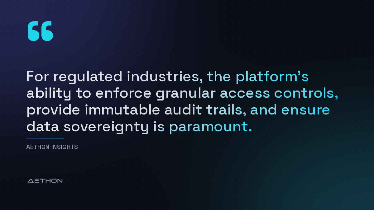 For regulated industries, the platform’s ability to enforce granular access controls, provide immutable audit trails, and ensure data sovereignty is paramount.