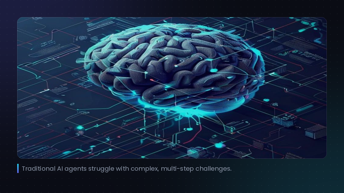 Traditional AI agents struggle with complex, multi-step challenges.