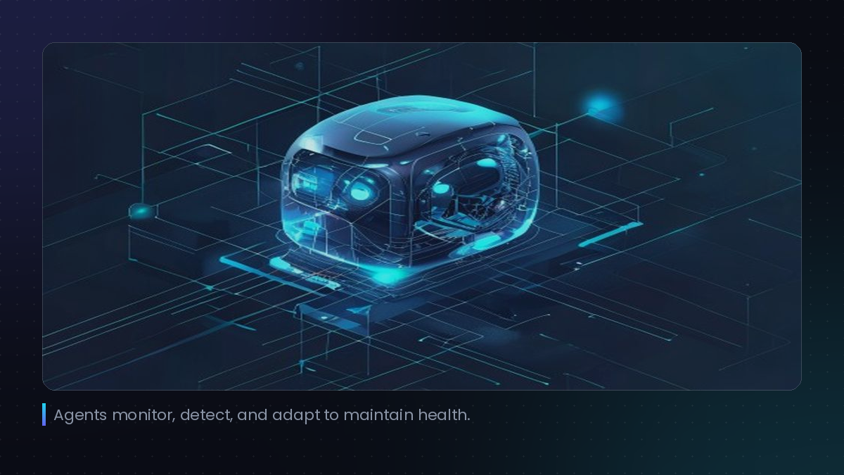 Agents monitor, detect, and adapt to maintain health.