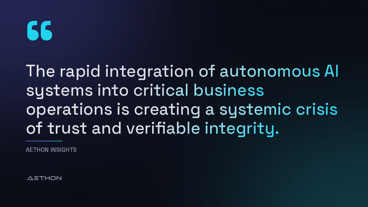 The rapid integration of autonomous AI systems into critical business operations is creating a systemic crisis of trust and verifiable integrity.