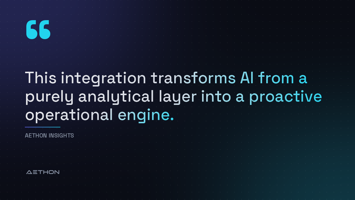 This integration transforms AI from a purely analytical layer into a proactive operational engine.