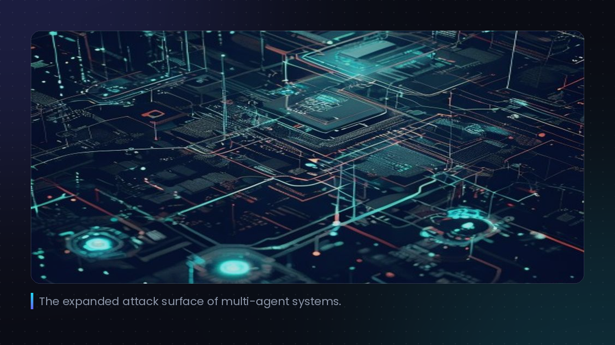 The expanded attack surface of multi-agent systems.