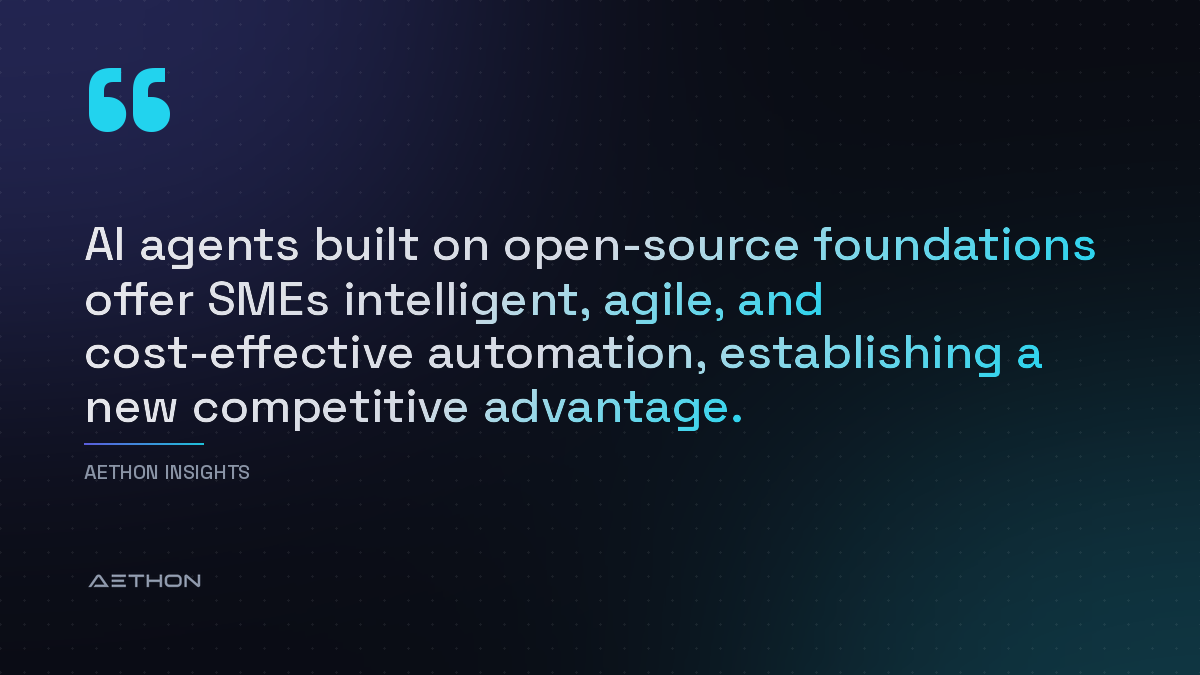 AI agents built on open-source foundations offer SMEs intelligent, agile, and cost-effective automation, establishing a new competitive advantage.