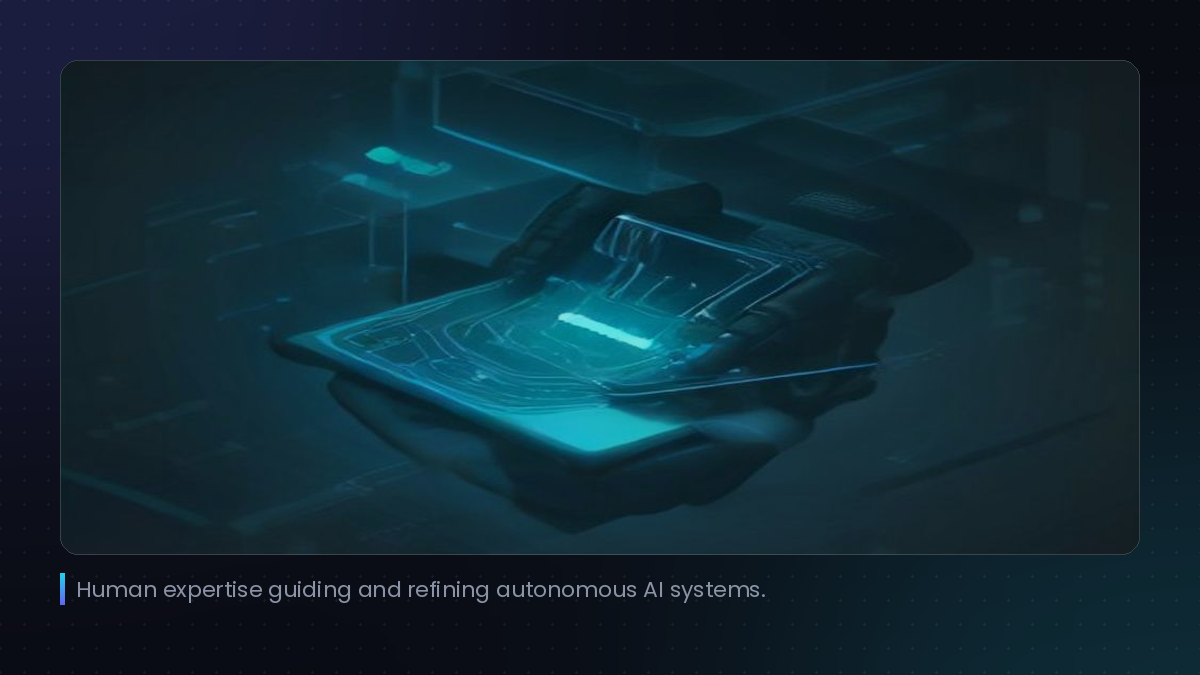 Human expertise guiding and refining autonomous AI systems.