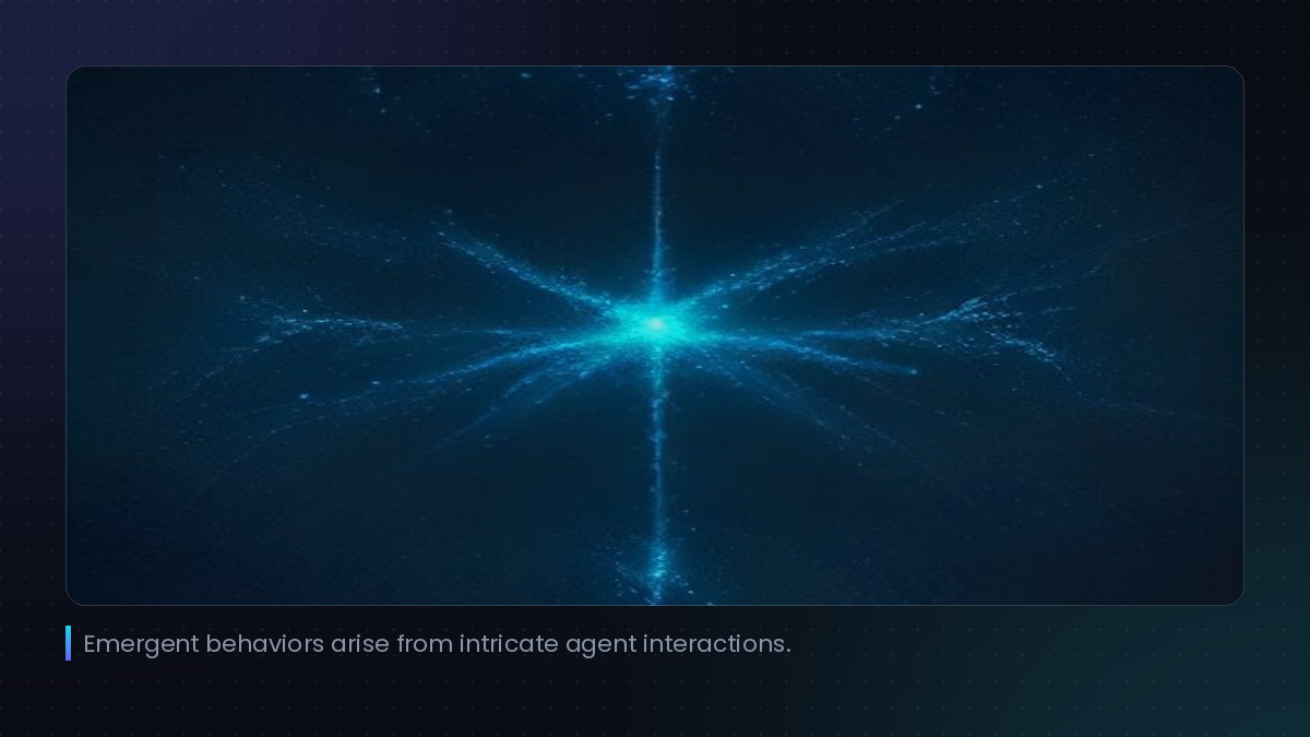 Emergent behaviors arise from intricate agent interactions.