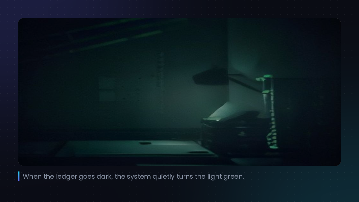 When the ledger goes dark, the system quietly turns the light green.
