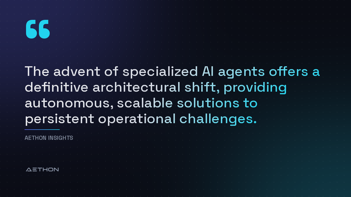The advent of specialized AI agents offers a definitive architectural shift, providing autonomous, scalable solutions to persistent operational challenges.